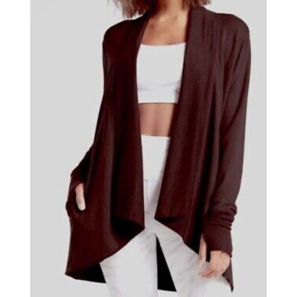 Athleta Pranayama Restore Wrap Cardigan Women's Size M Shale Brown - Picture 1 of 5